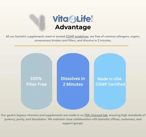 Vista 6 de Vita4Life! Fórmula multivitamínica bariátrica Multi-Plus 483% de soporte de hierro 360 cápsulas de absorción rápida Complejo completo