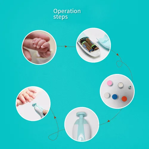 Vista 3 de Lima de uñas para bebé, producto eléctrico seguro, cortaúñas para recién nacido