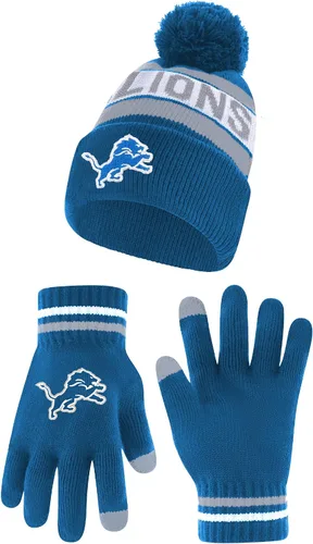 Vista 52 de Ultra Game Adults NFL Official Super Soft Winter Beanie Knit Hat With Warm Touch Screen Gloves