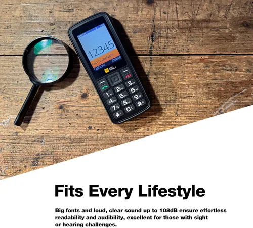 Vista 5 de AGM Teléfono con funciones M9, compatible con 4G LTE T-Mobile, 3 ranuras para tarjetas/128 GB TF expandir, IP68 impermeable/a prueba de caídas