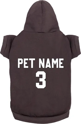 Vista 8 de Ropa para perro personalizada: diseña tu propia sudadera con capucha para mascotas, añade número de nombre, suéter personalizado para perros Negro