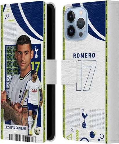 Vista 47 de Head Case Designs Officially Licensed Tottenham Hotspur F.C. Cristian Romero 2022/23 First Team Leather Wallet Case Compatible with Apple iPhone 11