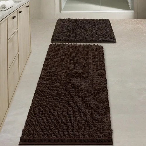 Vista 14 de Juegos de alfombras de baño de 2 piezas, alfombra de baño de felpilla extra suave ultra absorbente, alfombra de baño con base antideslizante de PVC