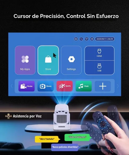 Vista 7 de 【Enfoque automático y 1080P】Mini proyector inteligente Magcubic compatible
