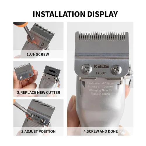 Vista 5 de KBDS Cuchillas de repuesto para cortaúpers, pieza de cuchilla de precisión de 2 agujeros compatible con Wahl Magic Clip/Super