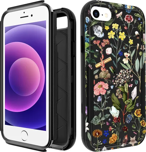 Vista 127 de Funda para iPhone SE 2020/2022/3ª generación, para iPhone 8/7, funda protectora resistente con diseño de flor linda para mujeres, hombres, niñas