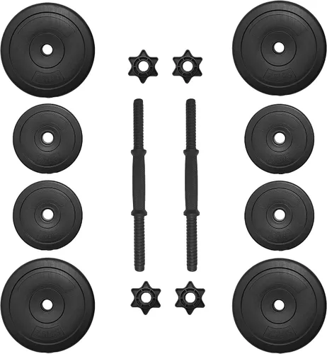 Vista 3 de Fitvids Mancuerna de hierro fundido con mango contorneado, juego de pesas ajustables, par de 40 libras, par de 105 libras, par de 200 libras
