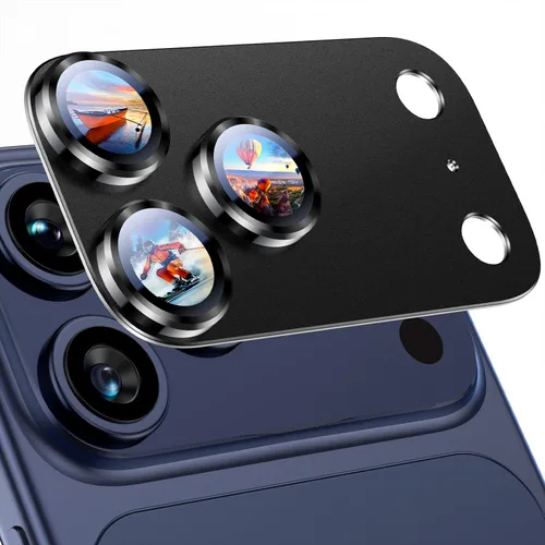 Vista 60 de Uyiton Compatible con iPhone 17 Protector de Lente de Cámara - [No es Fácil de Romper][Fuerte Adsorción][Compatible con Fundas] Protector de Cámara