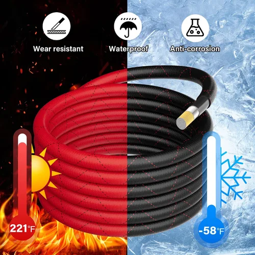 Vista 5 de HiFind Cable de tierra de cobre calibre 4 AWG 10 pies, cable trenzado blindado de especificaciones reales para soldadura, batería, terminal