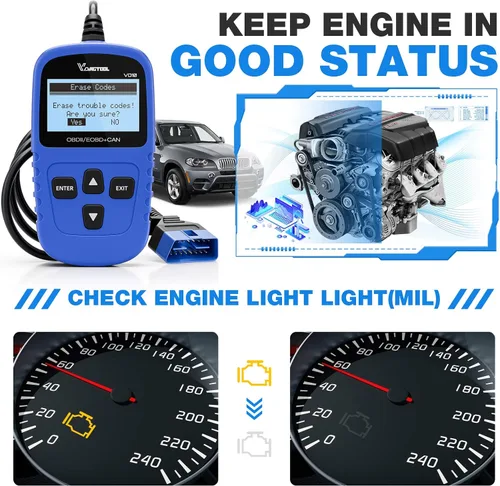 Vista 3 de VDIAGTOOL VD10 Escáner OBD2 Lector de Códigos Herramienta de Diagnóstico Automotriz Lector de Códigos de Falla del Motor para Apagar CEL con Freeze
