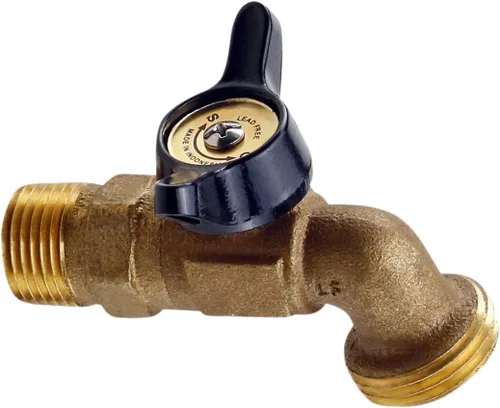 Vista 3 de Midline Valve 68343-5 Sillcock Manguera Bibb con mango de cuarto de vuelta, entrada MIP/SWT de 1/2 pulgada x 3/4 pulgadas MHT Outlet, latón fundido