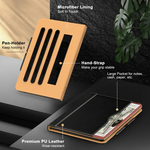 Vista 6 de Grifobes - Funda para Fire HD 8/8 Plus de piel sintética de 12ª/10ª generación Fire HD 8/8 Plus Premium PU Leather Folio Auto Wake/Sleep Cover with