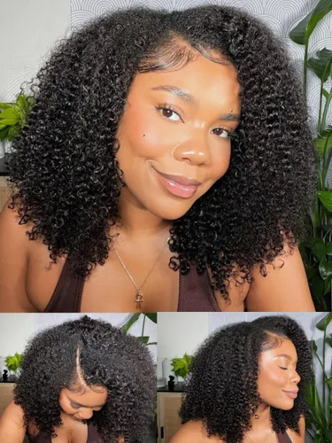 Vista 10 de Nadula Bye Bye Knots Yaki - Peluca de cabello humano lacio sin pegamento con cordón elástico precortado, nudos invisibles de 7 x 5 pulgadas, encaje