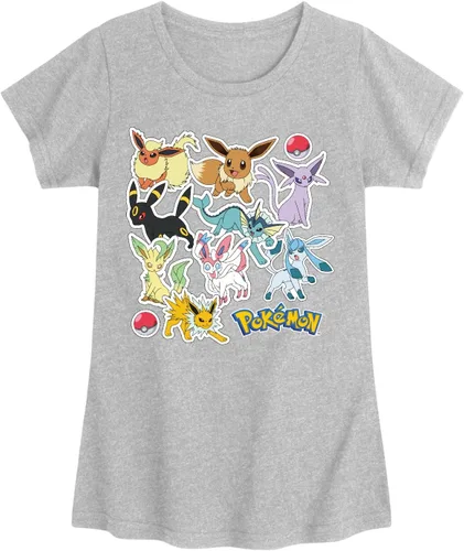 Vista 10 de Pokémon - Eeveelution Stickers - Camiseta de manga corta para niñas jóvenes Abedul