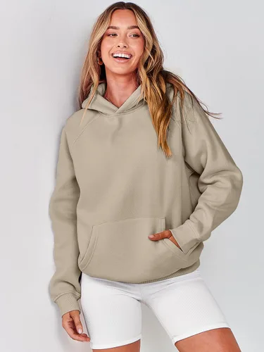 Vista 153 de ANRABESS - Sudaderas con capucha para mujer, sobre talla, de vellón de manga larga, modelo de 2024, para otoño