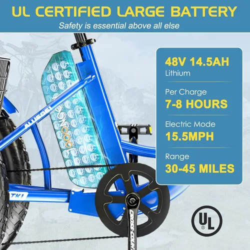 Vista 3 de NAIZEA Electric Tricycle Adult Electric Bicycles,Electric Trike,3 Wheel Electric Bike Ebike E Bicycle with Removable Battery, Motorized Trike with