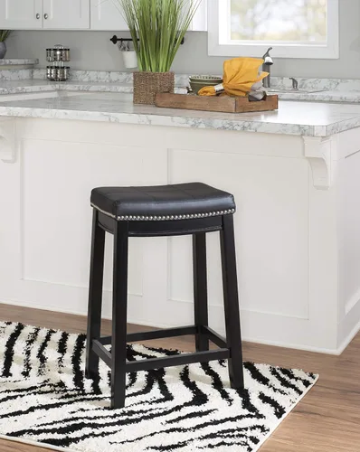 Vista 11 de Linon Claridge Taburete de mostrador, negro, 26 x 18 x 12.75 pulgadas