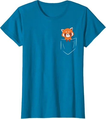 Vista 77 de Funny Red Panda In Pocket - Camiseta con bolsillo, Negro, S