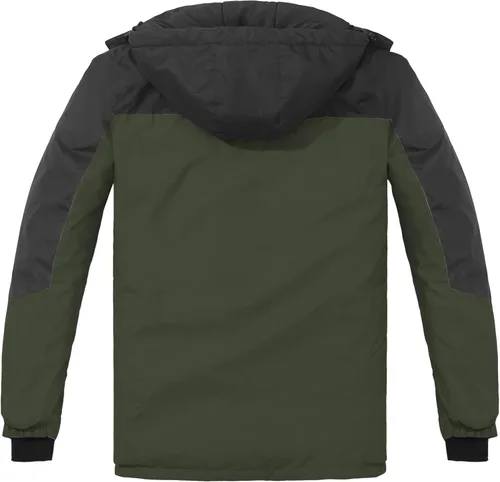 Vista 3 de Spmor Chaqueta de esquí impermeable con capucha para hombre, abrigo de snowboard para invierno, resistente al viento, para la nieve