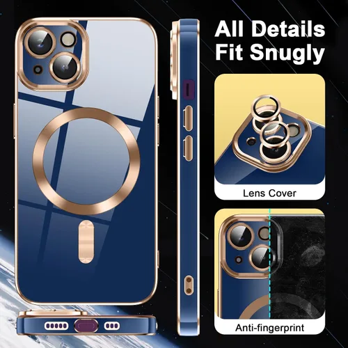 Vista 5 de Funda para iPhone 13 Mini, [compatible con magnético], [10 azul]