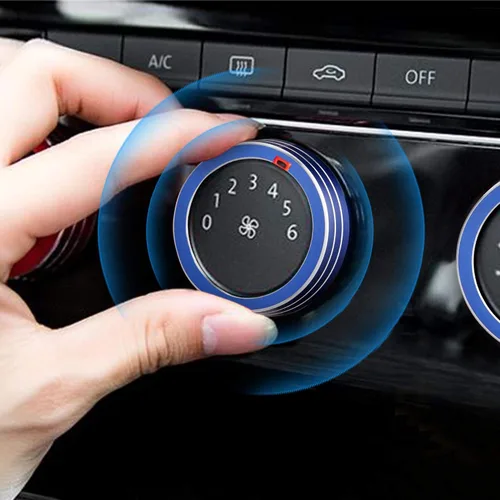 Vista 3 de TOMALL 3 fundas de aluminio para consola central compatibles con Volkswagen MK7 Golf GTI 2015 2016 2017 2018 2019 2020 AC aire acondicionado perilla