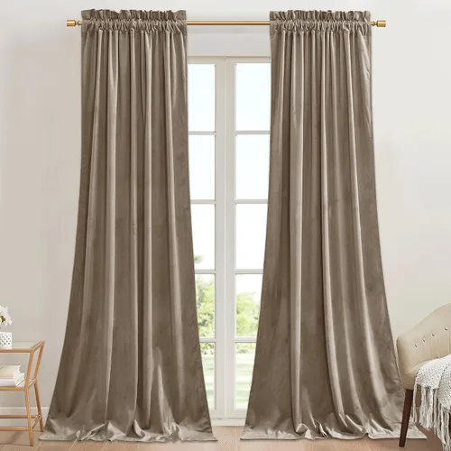 Vista 62 de StangH Cortinas de terciopelo rojo de 42 x 84 pulgadas de lujo, con aislamiento térmico, divisores de habitación, decoración navideña del hogar