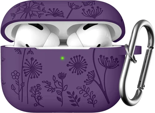 Vista 22 de Lerobo - Funda para AirPods Pro 2, funda de silicona suave con llavero para mujer