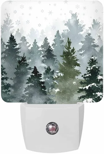 Vista 12 de Luces nocturnas de Navidad que se enchufan a la pared, luz nocturna roja con enchufe de muñeco de nieve y pájaro con sensor de luz del atardecer al