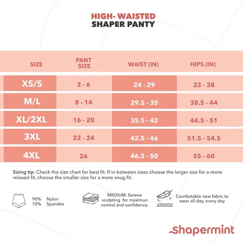 Vista 8 de Shapermint Body Shaper - Panty con control de abdomen - Faja moldeadora para mujer