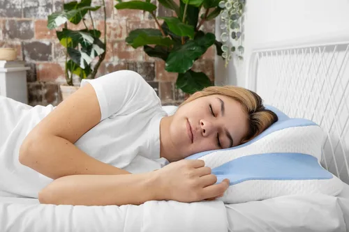 Vista 7 de Tesoro - Almohada cervical cervical, almohada ergonómica para aliviar el dolor de cuello, almohada ortopédica de contorno de espuma viscoelástica