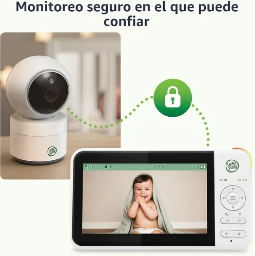 Vista 11 de LeapFrog Monitor de video para bebés: pantalla a color de 5 pulgadas, batería de 31 horas, FHSS seguro sin WiFi, zoom panorámico remoto, visión