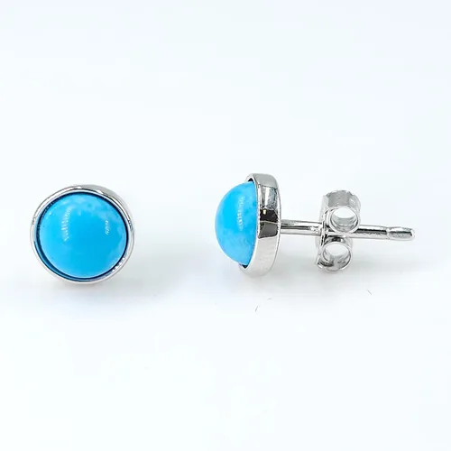 Vista 85 de Pendientes naturales de 0.236 in con chapado en oro blanco sobre plata de ley, bisel cabujón de piedras preciosas regalo de joyería para ella
