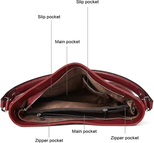 Vista 4 de BOSTANTEN Bolso de cuero de las mujeres diseñador grande Hobo bolsos bolsos de hombro paquete con las mujeres cartera de cuero RFID bloqueo pequeño