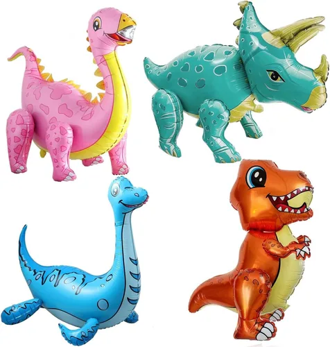 Vista 7 de Globos gigantes de dinosaurio 3D para decoración de fiesta de Azul