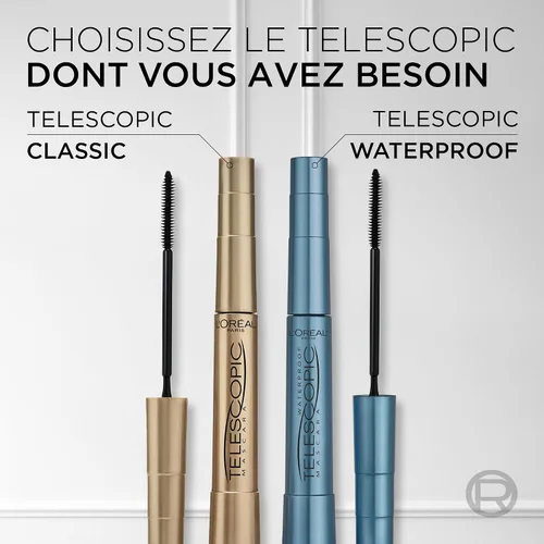 Vista 7 de L'Oreal Paris - Máscara de pestañas Telescopic, color negro, 0.3 onzas líquidas