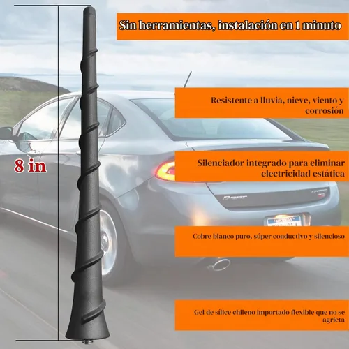 Vista 3 de Antena de goma flexible de 8 pulgadas para Dodge Journey (2010-2020)