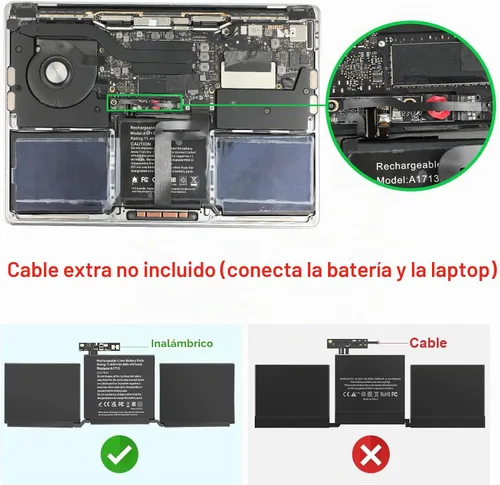 Vista 2 de Fancy Buying Batería de repuesto A1708 para MacBook Pro de 13 pulgadas A1708 (finales de 2016, mediados de 2017) A2159 (2019) A2289 (2020) A2338
