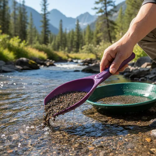 Vista 9 de Gold Prospecting Paydirt Scoop Pala de mano de plástico duradero Herramienta ligera para cacerear, dragar y cavar grietas