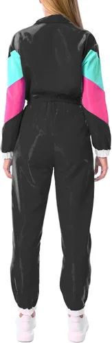 Vista 3 de Yisfri Conjunto de 2 piezas cortavientos de manga larga con cremallera frontal para mujer