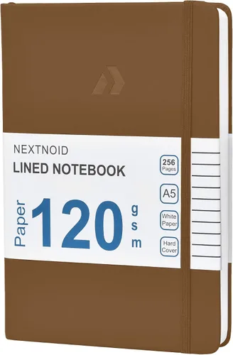 Vista 17 de Nextnoid Cuaderno rayado para hombres - Papel grueso de 120 g/m² - 160 páginas - Cuaderno de tapa dura A5 para el trabajo - Ideal para escribir