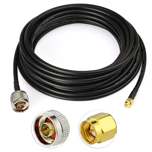 Vista 8 de Superbat Cable adaptador SMA a N de 12 pies RG58 N macho a SMA Macho Cable 50 ohm