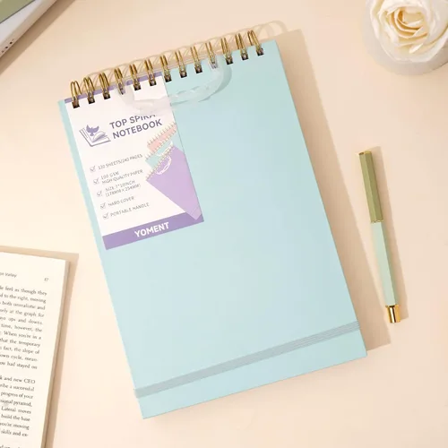 Vista 2 de Yoment Cuaderno de espiral superior, bloc de notas de tapa dura, 240 páginas, cuadernos de espiral encuadernados en la parte superior, 7 x 10