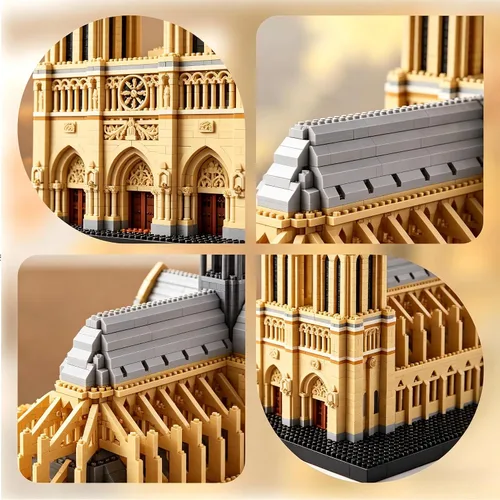 Vista 2 de KLMEi Juego de bloques de construcción de arquitectura famosa mundial, Notre Dame de París, 7380 piezas, kit de modelo grande creativo para adultos