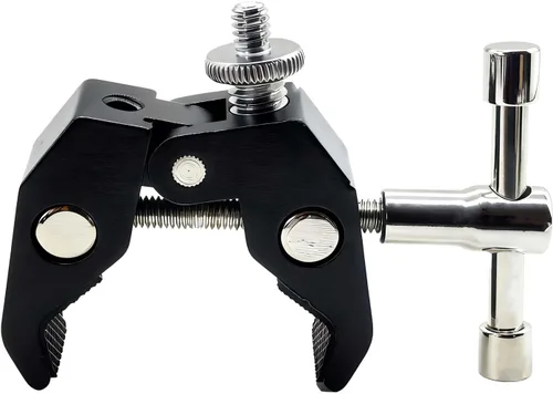 Vista 5 de Abrazadera de cangrejo articulada de 1/4 pulgadas con cabeza de bola a rosca de 5/8 pulgadas - Soporte ajustable para micrófonos, para Insta360 X5