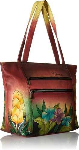 Vista 2 de Anna by Anuschka Bolso grande de cuero genuino pintado a mano para mujer