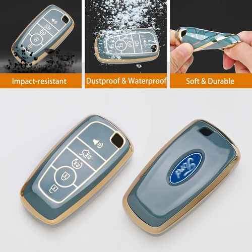 Vista 5 de Funda para llavero Ford, funda de TPU suave para llavero, protector para Ford Escape Expedition Explorer Fusion Mustang Ranger F150 F250 F350 F450