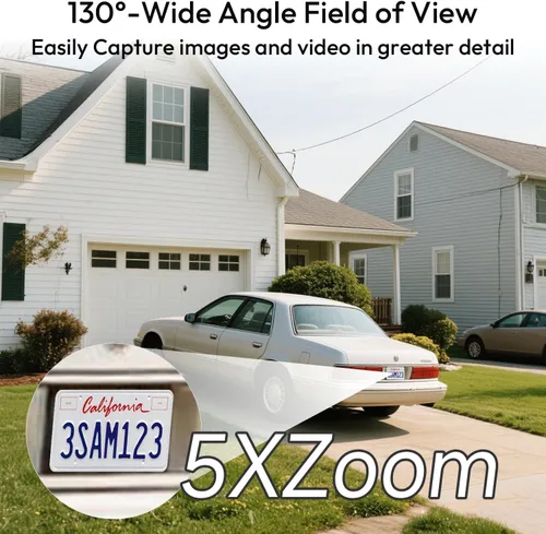 Vista 5 de 4 cámaras WiFi 2.4G/5G para seguridad en el hogar con panel solar integrado, cámaras de seguridad solar de 2.5 K inalámbricas para exteriores