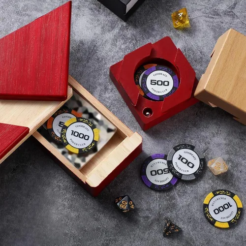Vista 4 de Zhanmai Paquete de 2 cajas de rompecabezas imposible de madera, caja secreta de rompecabezas con cajón, mini rompecabezas 3D, regalo mágico