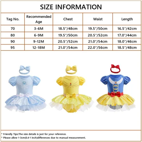 Vista 5 de Disfraces de princesa para bebé, disfraz de cumpleaños, vestido tutú con diadema para Halloween, Navidad, fiestas