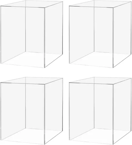 Vista 25 de Caja elevadora de acrílico de 12 x 12 x 16 pulgadas, trono transparente con un lado abierto sin tapa, versátil rectangular Lucite para productos al